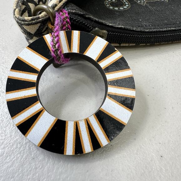 Vintage Laurel Burch Cat Bag Surf N Sand Crossbody Purse AdjustableStrap Cotton - Picture 3 of 16